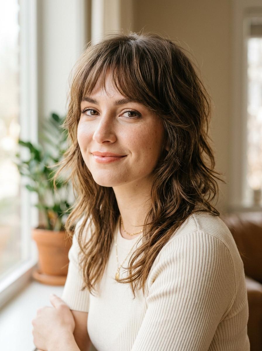 Mullet mit Wispy Bangs - Mullet für Frauen